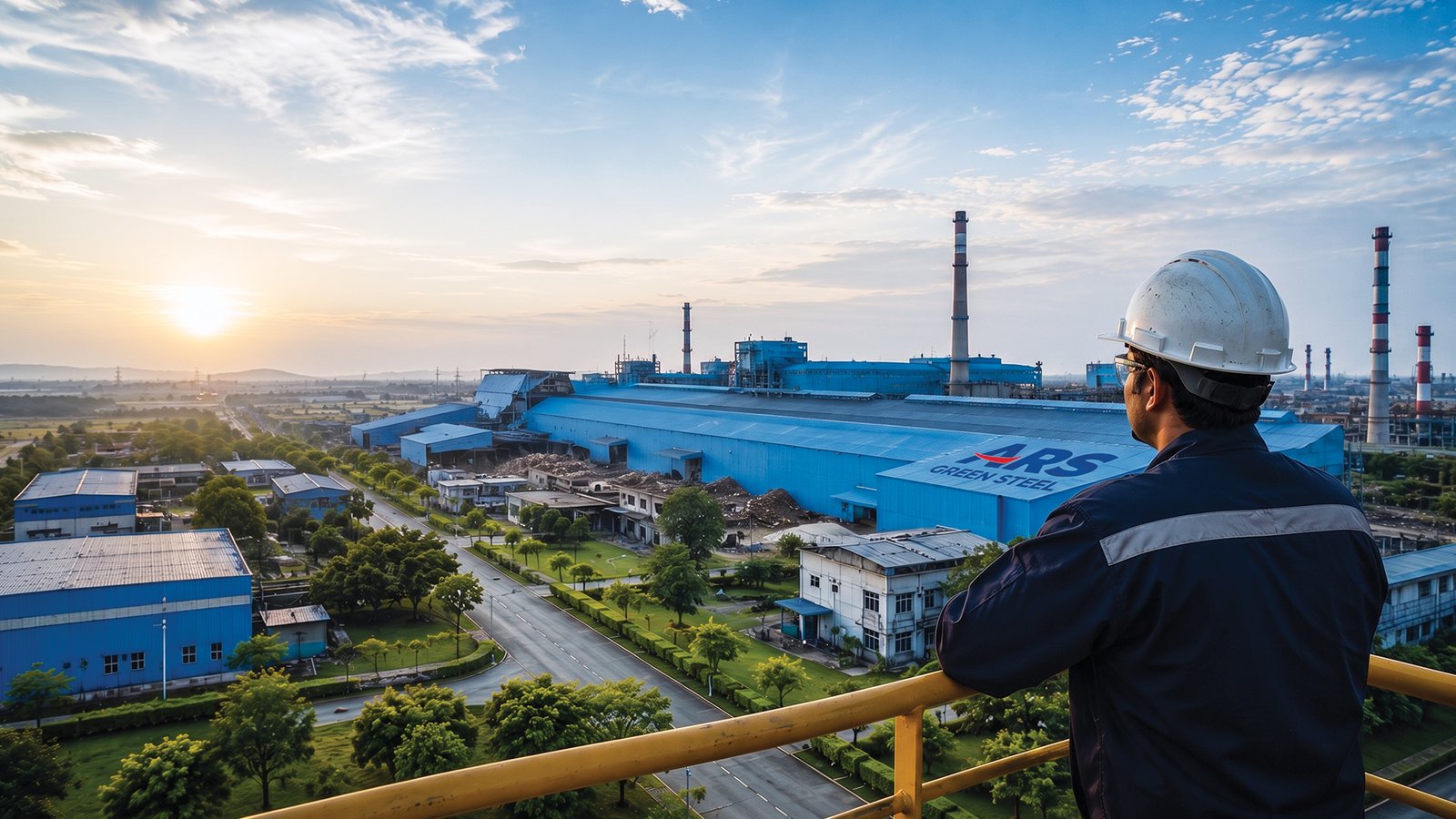 ARS Green Steel manufacturing facility viewed by a plant worker